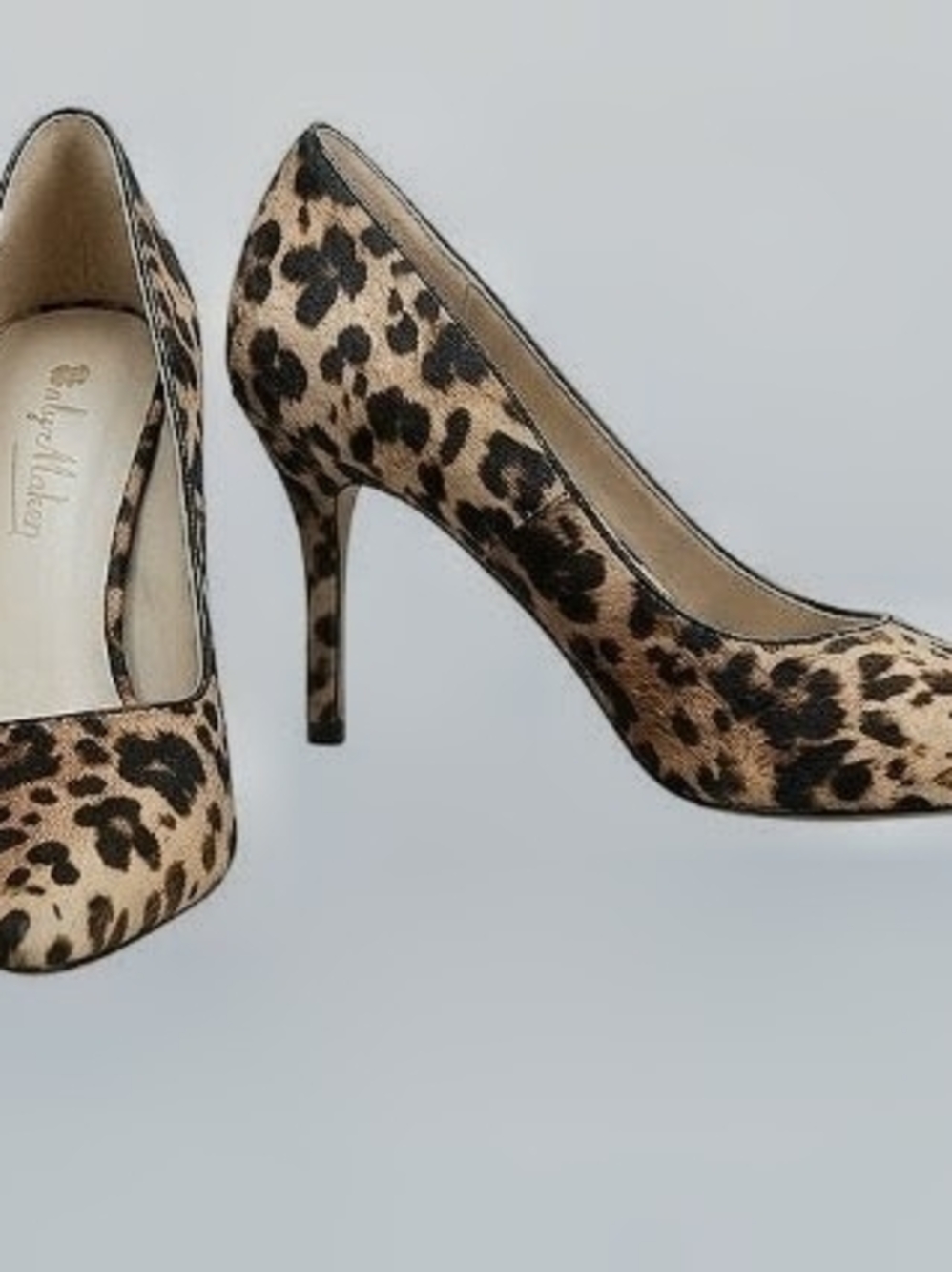 Leopard Print Pointed-Toe Pumps - Tan/Black